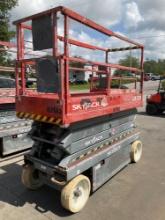 SKYJACK SCISSOR LIFT MODEL SJ 3226, ELECTRIC, APPROX MAX PLATFORM HEIGHT 26FT, BUILT IN BATTERY