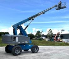 2014 GENIE BOOM LIFT MODEL S-65, DIESEL , 4X4, MAX PLATFORM HEIGHT 65FT, RUNS & OPERATES...