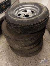 (4) Miscellaneous Tires (one bad) and (2) Wheels