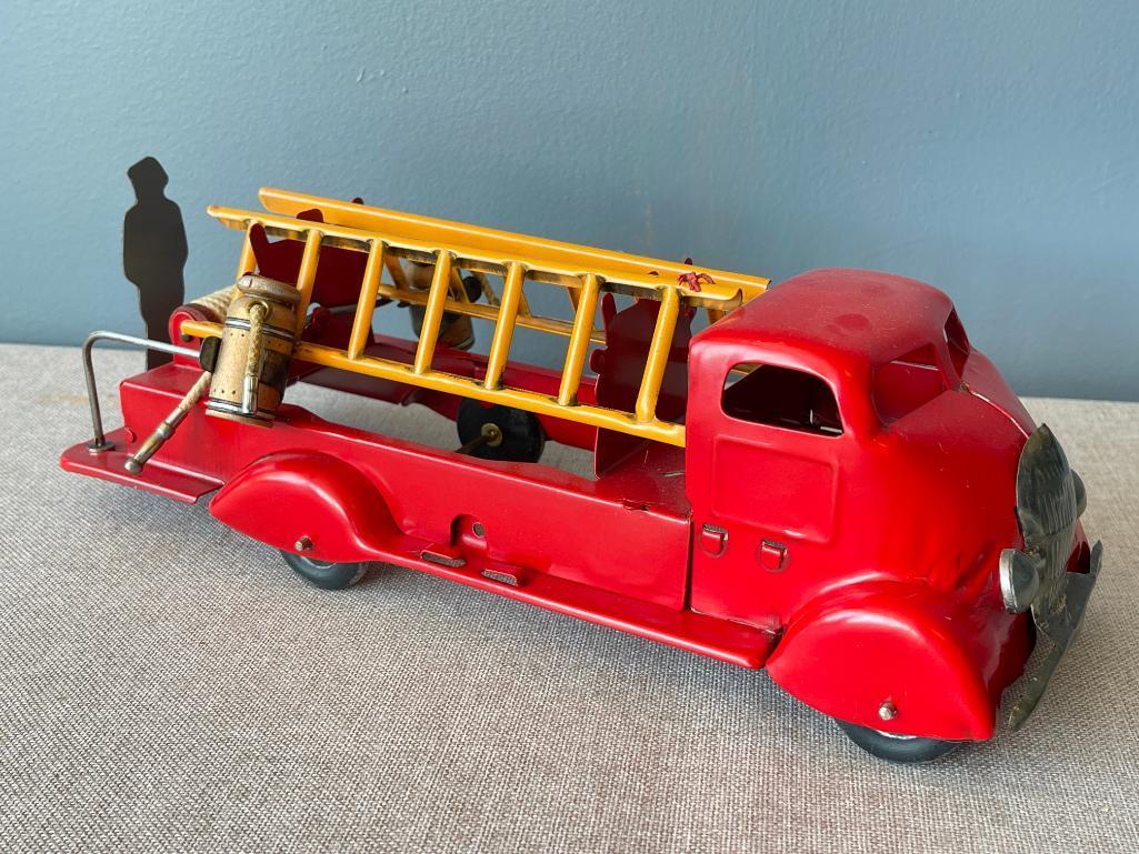 Vintage Metal Toy Fire Engine