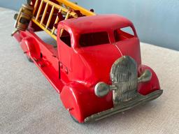 Vintage Metal Toy Fire Engine