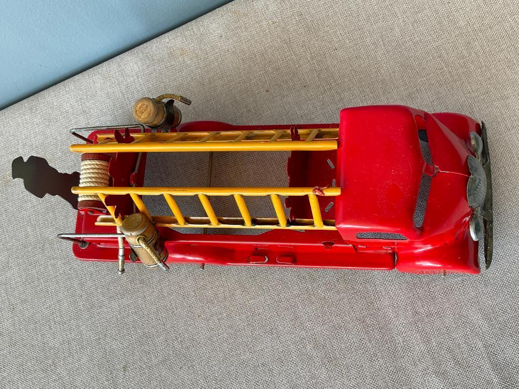 Vintage Metal Toy Fire Engine