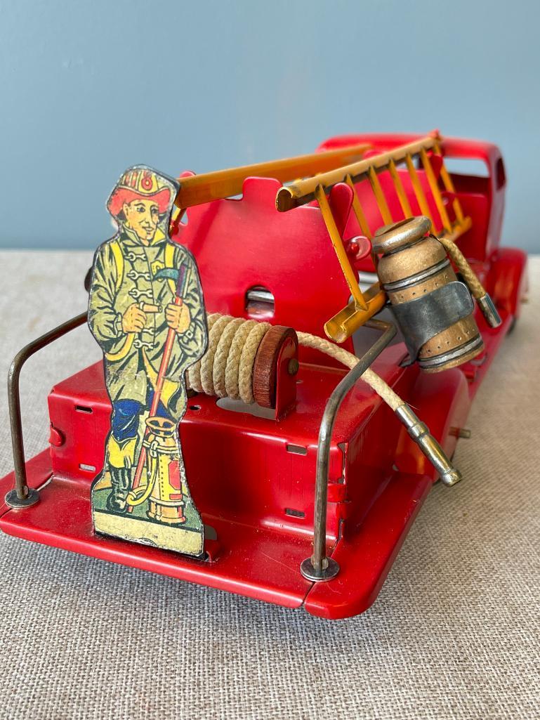 Vintage Metal Toy Fire Engine