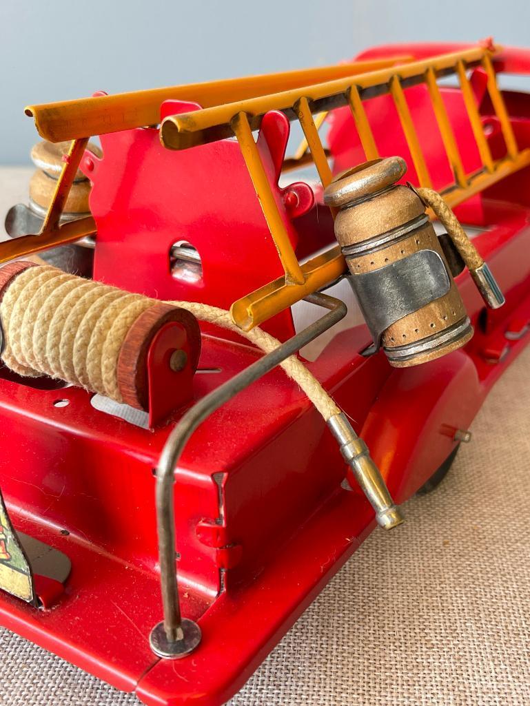 Vintage Metal Toy Fire Engine