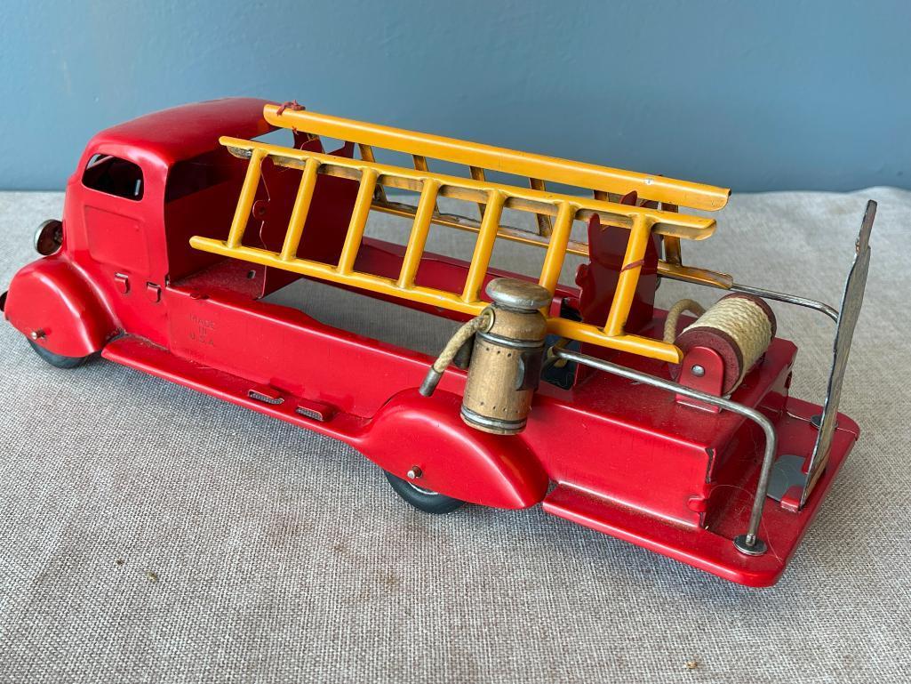 Vintage Metal Toy Fire Engine