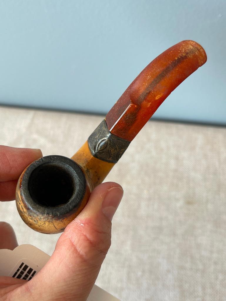 Short Vintage Smoking Pipe with Case