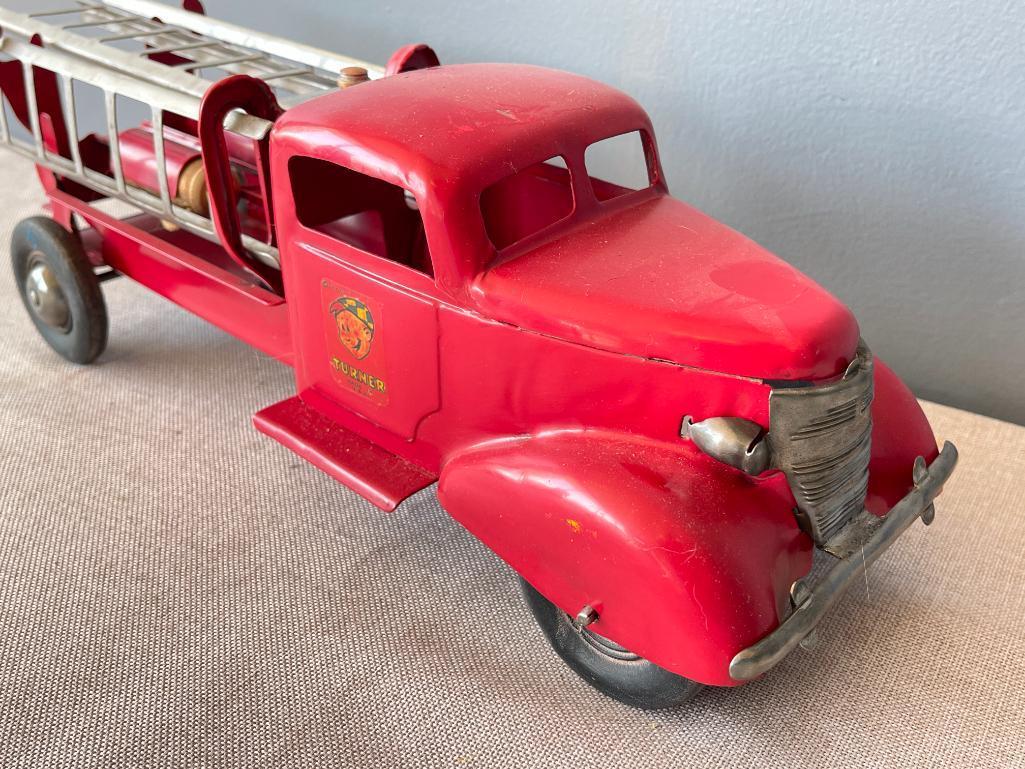 Vintage Turner Metal Toy Fire Truck