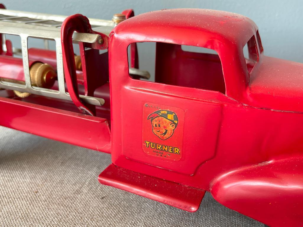 Vintage Turner Metal Toy Fire Truck