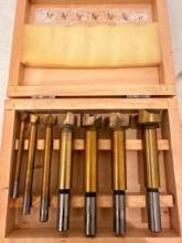 Set of Drill Master, 7 Piece Forstnor Bit Set, Titanium Nitride Coated, They have been used
