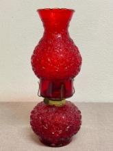 Red Glass Oil Lamp