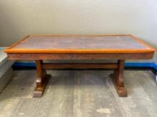 Wooden Coffee Table with Plexiglass Top