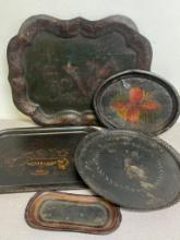 Group of Vintage Metal Trays