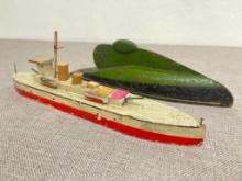 Group of 2 Vintage Wooden Ships