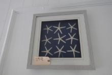 WALL HANGING INCLUDING STAIN GLASS STAR FISH AND WOODEN GOOSE WELCOME SIGN