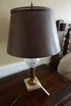 BRASS AND MARBLE TABLE LAMP