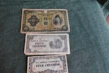 3 PC OLD JAPANESE CURRENCY