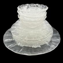 Garland Frosted by Indiana Glass Footed Cake