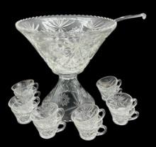 Anchor Hocking Prescut Punch Bowl & Base With