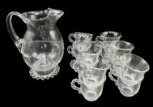 (12) Candlewick Punch Cups & Candlewick Pitcher