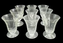 (9) Unknown Manufacturer Etched Glass Oyster