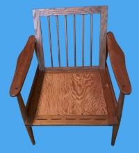 Midcentury Modern Danish Style Wooden Lounge Chair