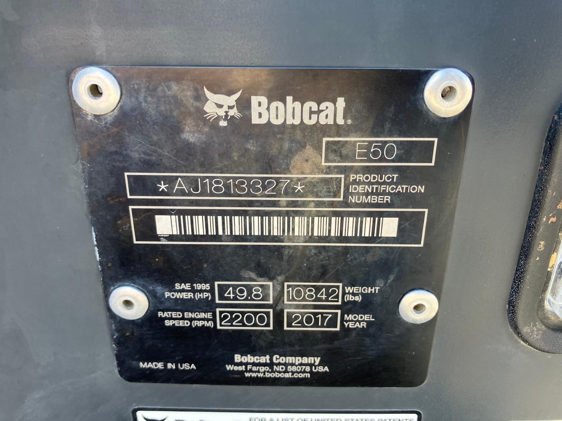 BOBCAT E50 EXCAVATOR