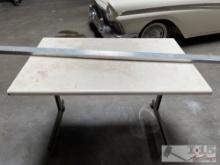 Rolling Work Desk with Metal Beams