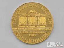 (1989) 2000 Schilling Vienna Philharmonic .999 Fine Gold Coin