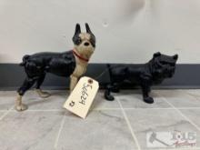 (2) Cast-iron Dog Figurines