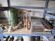 Vintage Grain Miller, Vintage Table Lamp, Lamp Base, Ceramic Planter, Vintage Wheeler & Wilson