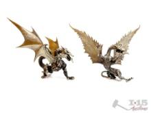 (2) Rawcliffe Pewter Dragon Figurines
