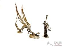 Dragon and Wizard Figurines