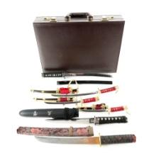 6 Display Miniature Katana Swords