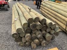 (640)BUNDLE OF 35 - 5" X 12' WOOD POST