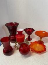Red And orange glassware