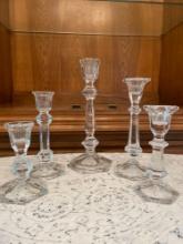 Crystal Candle Holders Set of 5