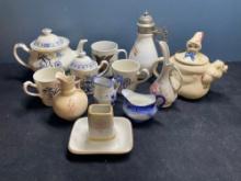 Nice lot of blue and white dishware, hotelware, vintage pictures