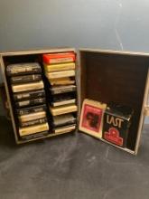 Vintage cassette tapes and cassette tape case includes David Bowie space oddity