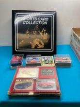 Sports card collection in notebook, also, Elvis The Simpsons, the hobbit and Corvette, collector
