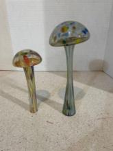 2 Murano decorative mushrooms