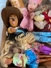 Wizard of Oz and Alvin and the Chipmunks hand puppets. Barbie items