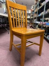 6 Solid oak industrial farmhouse / court style chairs