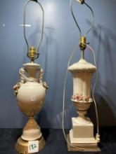 vintage hand painted porcelain Capodimonte Boudoir lamps. 31?