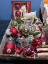 vintage Christmas tree ornaments and Christmas decorations