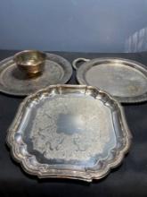 vintage silverplate serving platers, dishes and plates