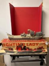 Large Remco Fighting lady battleship model