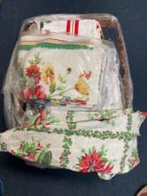 Vintage linens, including aprons and tablecloths