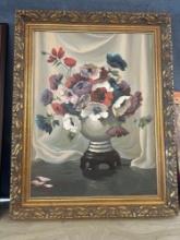 STICC life flower painting in gilt frame