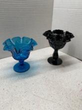 Two Fenton glass compotes