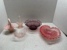 Pink glassware, including pink depression, Fenton, and art glass